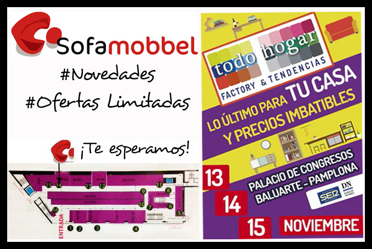 Sofamobbel en «Feria del Hogar Pamplona» del 13 al 15 de noviembre en Baluarte