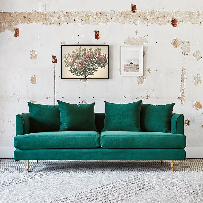 sofa tapizado verde terciopelo tendencia 2020 sofamobbel