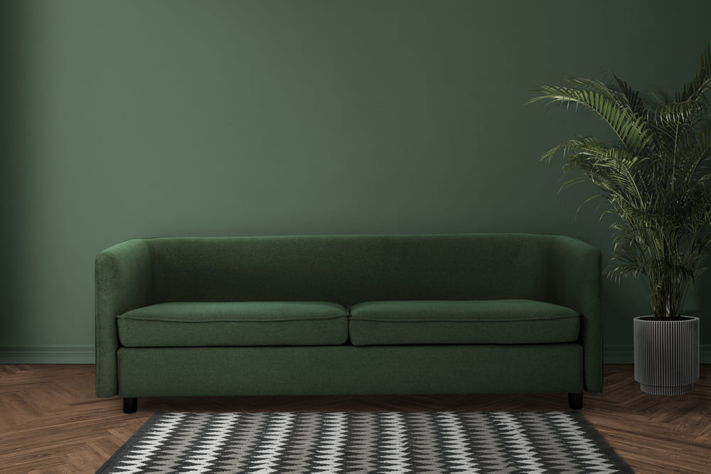 sala estar sofá verde